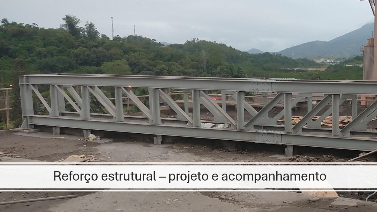 Reforço estrutural em viga metálica